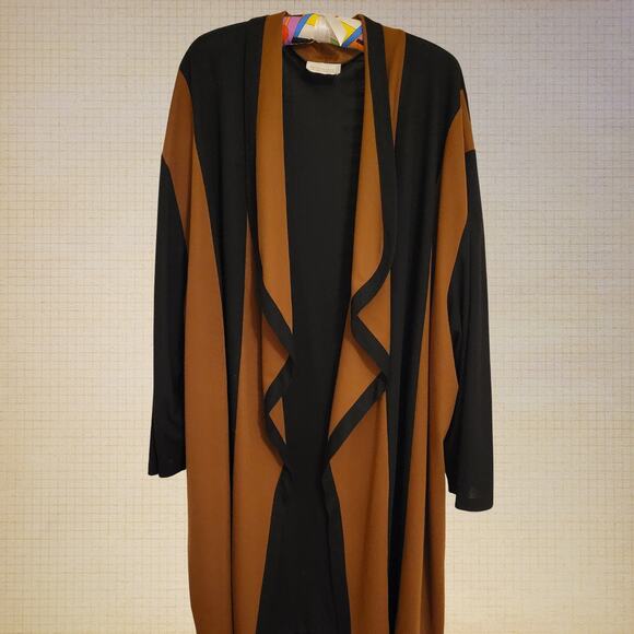 Roamans Long Sleeve Waterfall Open Front Cardigan Sweater Brown Womens One Size - Picture 1 of 6